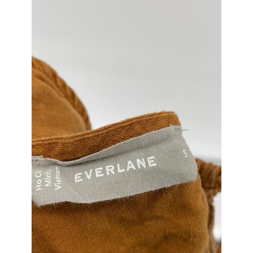 EVERLANE Women's Brown Linen Shoestring Apron Open-Back Jumpsuit SZ S - Picture 9 of 12